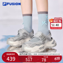 FILAFUSION 斐乐潮牌硬糖凉鞋2025夏季新款沙滩鞋厚底运动鞋女鞋 日岩灰/太空银-GA 36187.87元