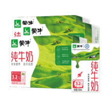 蒙牛 全脂纯牛奶早餐好搭档 香浓美味整箱礼盒装【送礼推荐】 250ml*16盒*3箱188.9元 (券后省20)