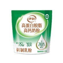 PLUS:伊利高蛋白脱脂高钙400g 营养 0蔗糖 脱脂 全家奶粉93.6元（合31.2元/件）