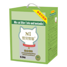 N1 爱宠爱猫N1混合猫砂6.5kg 进口钠基矿砂混合1.5颗粒豆腐砂易结团可冲马桶37.91元
