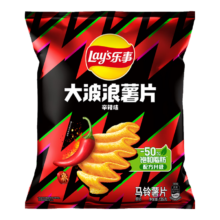 乐事（Lay's）大波浪薯片 辛辣味 135克 休闲零食 膨化食品14.8元（合2.96元/件）