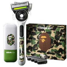 20点截止、618预售：Gillette 吉列 极光刀 BAPE联名 1刀架+5刀头+1旅行盒 礼盒装279元 包邮（定金10元，立减100元）