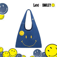 Lee xSmiley联名购物袋男女托特包 牛仔蓝+笑脸挂件券后118元