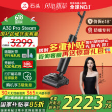 plus：石头（roborock）国家补贴 A30 Pro Steam 洗地机吸拖一体 拖地机洗拖一体90°除菌0缠毛180°平躺AI助力吸尘器家用 【A30 Pro Steam】150℃蒸汽洗地2512.52元（需领券）