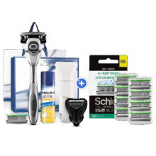舒适（Schick）水次元5剃须刀礼盒 智能调压痘肌/敏感肌型【1刀架10刀头】剃须泡沫210g*1 刀头盖*1 刀套*1 生日礼物送男友90元