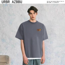 URBR AZBBU 男女同款纯棉宽松休闲短袖T恤*3件 多款新低39.7元包邮（13元/件）