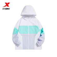 特步（XTEP）门店同款元宇宙运动风衣女秋冬新款撞色宽松夹克防风外套女 玉水蓝/轻纱紫/珍珠白 XL79.5元（需领券）