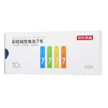 京东京造 LR03S10 彩虹碱性电池7号 1.5V 10节单色 2件11.12元（合5.56元/件）