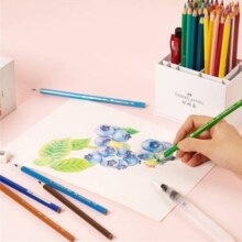 辉柏嘉（Faber-castell）水溶彩色铅笔  48色笔筒盒装（配水溶铅笔+自来水笔）美术写生143元