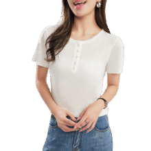 翊尚美短袖女士T恤2025年夏季衣服女装T恤天丝凉感通勤风半袖上衣米白XL29.95元