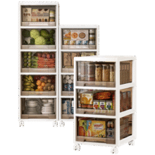 Jeko&Jeko厨房置物架 家用抽屉式收纳柜塑料夹缝整理架 食品调料瓶储物架 【面宽36cm】透明咖五层229元