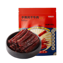 京东京造手撕风干牛肉干500g香辣味 量贩装休闲零食肉干肉脯 约6成干偏油99元 (券后省20,月销1w+)
