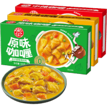 安记咖喱块家用黄咖喱调味料原味微辣中辣组合装咖喱100g*3盒 三口味各1盒100g*317.9元（需领券）
