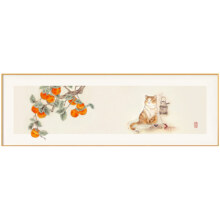 墙蛙新中式客厅装饰画沙发背景墙挂画卧室床头画柿柿如意日式壁画156元