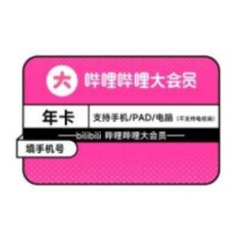 618预售：哔哩哔哩大会员B站会员年卡90元