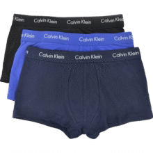 Calvin KleinCK 男士棉质平角内裤 3条装 U2664G 送男友礼物 4KU黑蓝蓝 M309元