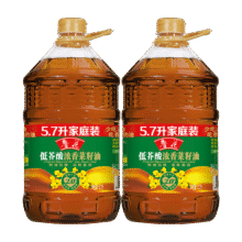 鲁花低芥酸浓香菜籽油5.7Lx2 非转基因 粮油 食用油162.8元（需领券）