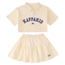 Kappa Kids卡帕童装女童夏装套装新款大童洋气夏款网红儿童两件套 黄色 160 cm 13-14岁129元