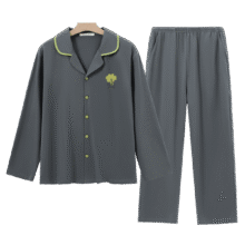 有棵树 春夏男士纯棉 净面开衫长袖睡衣家居服套装84元（新人价79元）
