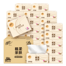 PLUS会员：Breeze/清风 原木经典100抽 抽纸 3层XS码 30包 *3件65.73元（合21.91元/件，需凑单）