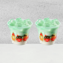 美团 1点点奶茶【六一mini杯】薄荷奶绿（双杯）现价仅需11元，单杯5.5元