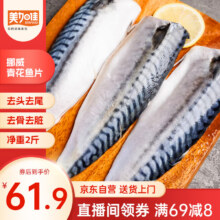 美加佳 挪威青花鱼片净重2斤（内分2袋装）鲭鱼片 去头去尾去脏去骨47.37元