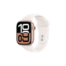 Apple/苹果 Watch Series 10 智能手表GPS款42毫米玫瑰金色铝金属表壳淡桃粉色运动型表带S/M MX1R3CH/B2399元 (券后省600,月销1w+)