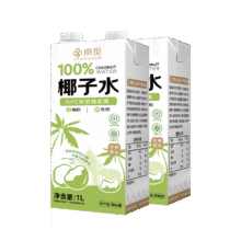 京觅 100% NFC椰子水1L*2瓶 大瓶装纯天然电解质果汁饮料自营19.8元