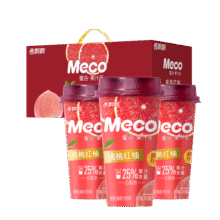 香飘飘Meco如鲜杯装果茶 桃桃红柚口味400ml 8杯 0脂肪饮料礼盒装39.2元 (券后省20,月销9000+)