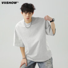 VIISHOW【买1送1】纯棉短袖t恤男2025年夏季日系情侣打底半袖上衣52.74元
