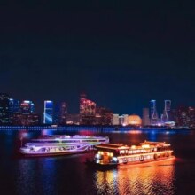 杭州钱塘江夜游船票 钱江新城灯光秀128元