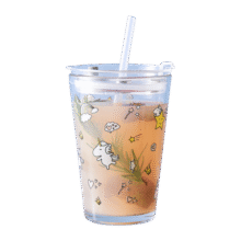 乐唯诗（NERVISHI） 玻璃杯吸管杯可爱少女网红奶茶杯女杯子带盖早餐杯牛奶杯咖啡杯 乐美吸管杯【天蓝】带把 530ml 1只14.9元