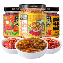 PLUS会员：虎邦 麻辣牛肉酱+鲜辣牛肉酱+鸡蛋酱 共600g19.65元包邮（需用券）