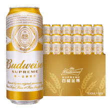 百威金尊啤酒500ml*18听整箱装 单一麦芽10度原麦五一出游149元 (月销1w+)