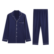 京东京造【10A抑菌】A类一等品50支纯棉情侣睡衣女男春家居服绀青XXL138.9元 (券后省0.98,月销3000+)