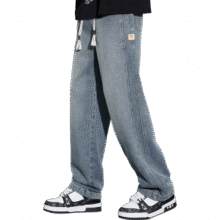 PLUS包邮：真维斯（JEANSWEST）牛仔裤男2025春夏潮牌美式宽松直筒休闲男士复古蓝104.41元
