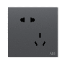 ABB墙壁插座 盈致系列 无边框灰色 86型电源 五孔10只装（预售款）298元