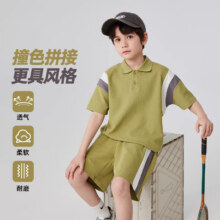 C&A童装男童夏装套装痞帅夏款时髦2025新款中大儿童夏季polo短袖 橄榄绿 13039.9元（需领券）
