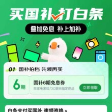 促销活动：京东 买国补 · 打白条攻略 领6期白条免息券领6期白条免息券