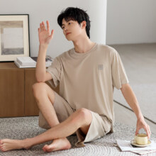 洁丽雅男士睡衣夏季薄款莫代尔冰丝短袖短裤套装家居服可外穿34.9元（需领券）