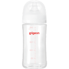 贝亲（Pigeon）新生婴儿 防胀气宽口径玻璃奶瓶 240ml  AA187 M号 3个月70.85元
