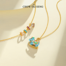 Chow Tai Seng 周大生 彩色摇摇木马S925银珍珠锁骨项链 赠鲜花10支159元包邮