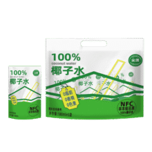 尖派100%椰子水180ml*5袋 NFC非浓缩还原 天然电解质水 椰青水袋装8.8元 京东秒杀