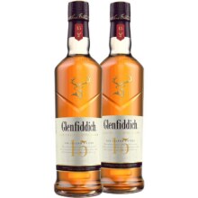格兰菲迪15年单一麦芽苏格兰威士忌酒水双支洋酒组合套装710元（需入会，需88vip会员，需领券）