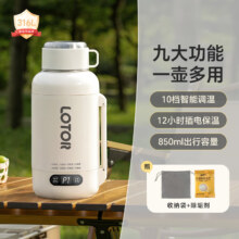 飒望德国烧水杯便携式烧水壶电热316不锈钢保温一体热水恒温旅行 850L 奶白【316不锈钢】798元包邮