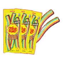 珍宝珠 酸条酸棒软糖彩虹色 24条酸条9.9元（需领券）