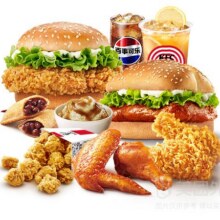 美团 肯德基KFC 双堡丰盛双人餐(9件套)套餐兑换券·1张54.9元 (4.3折）