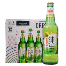 青岛啤酒（TsingTao）纯生原麦汁浓度8°P  600ml*12瓶 整箱 新老包装随机发货88元 (月销6000+)