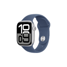 苹果 Apple Watch Series 10 智能手表 GPS+蜂窝网络款 42mm 银色 丹宁色橡胶表带2575.51元（需领券）