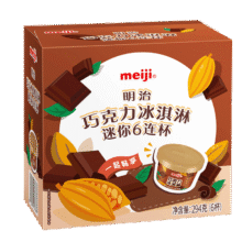 明治（meiji）巧克力冰淇淋迷你6连杯 49g*6杯 彩盒装105.2元（合15.02元/件）